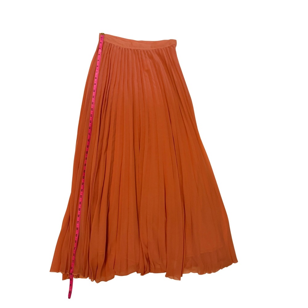 Black Sheep Burnt Orange Pleated Maxi Skirt Chiffon High Waist Boho BK132150 26